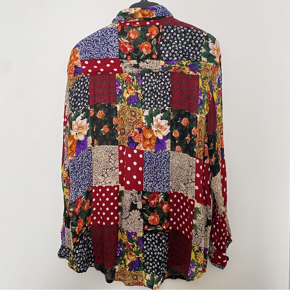 Jane Ashley Multicolor Patchwork Floral Hand Bead… - image 3